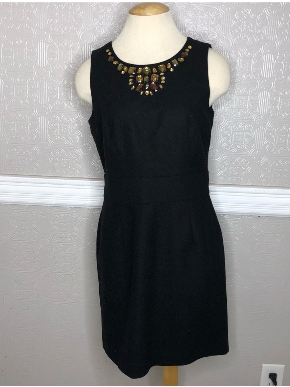 Banana Republic Sheath Dress Black Size 8 With Stones